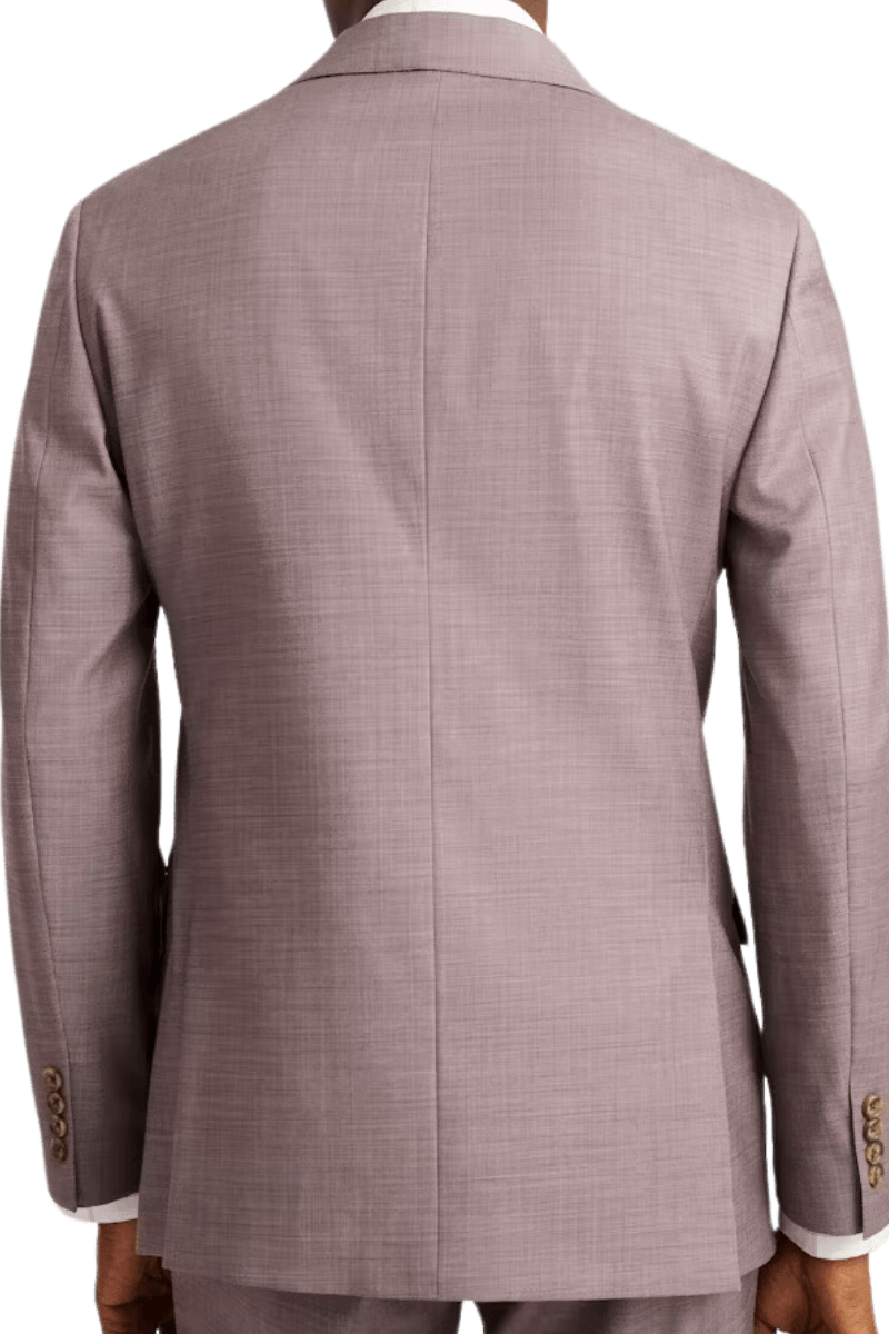 Pink Wool 2-button Notch Lapel Single Breasted Jacket