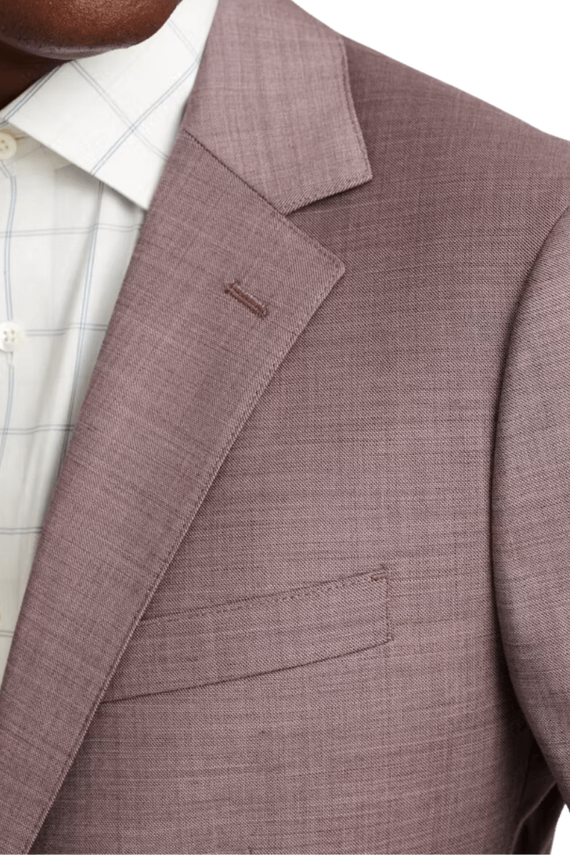 Pink Wool 2-button Notch Lapel Single Breasted Jacket