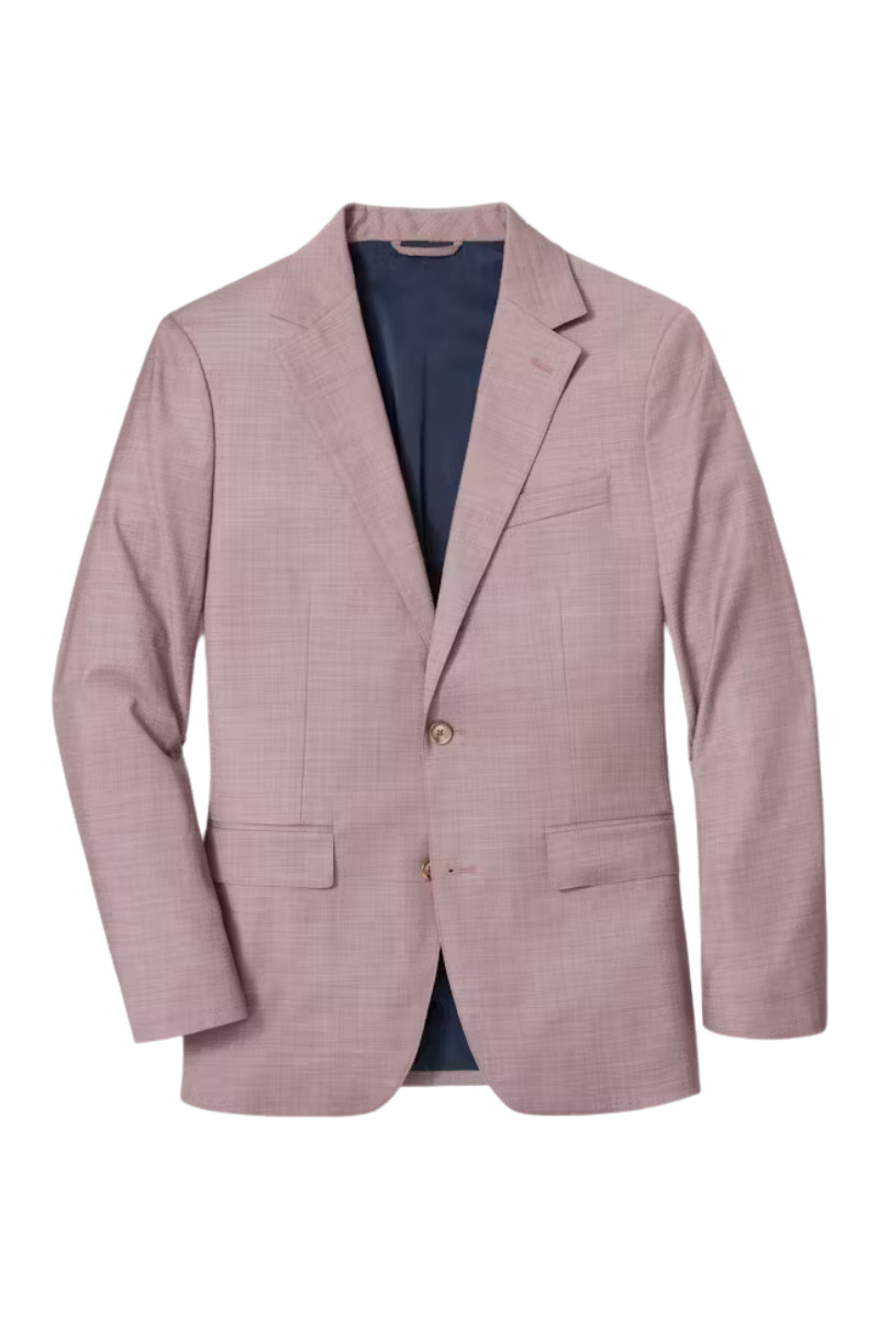 Pink Wool 2-button Notch Lapel Single Breasted Jacket