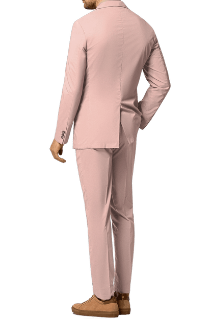 Rosa, schmal geschnittener, zweiteiliger Anzug mit 2 Knöpfen