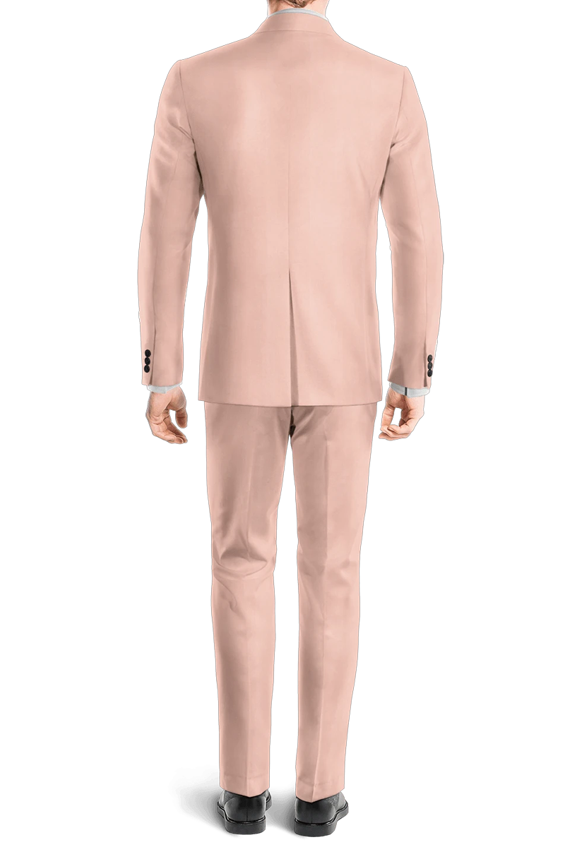 Rosa, schmal geschnittener, zweiteiliger Anzug mit 2 Knöpfen