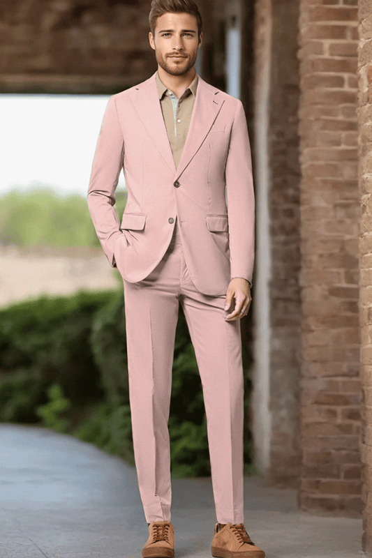 Pink Slim fit 2 piece 2-Button Suit