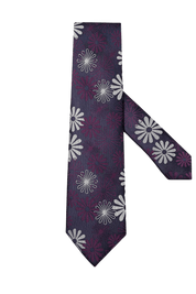 Purple Men's  Handmade Flower Pattern Tie