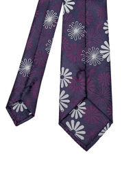 Purple Men's  Handmade Flower Pattern Tie