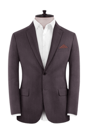 Purple Pinstripe Wool Notch Lapel Suit