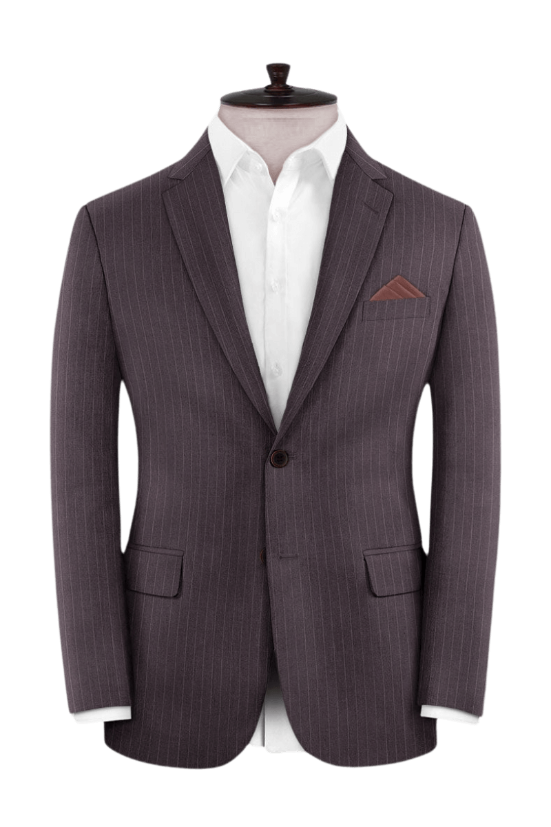 Purple Pinstripe Wool Notch Lapel Suit