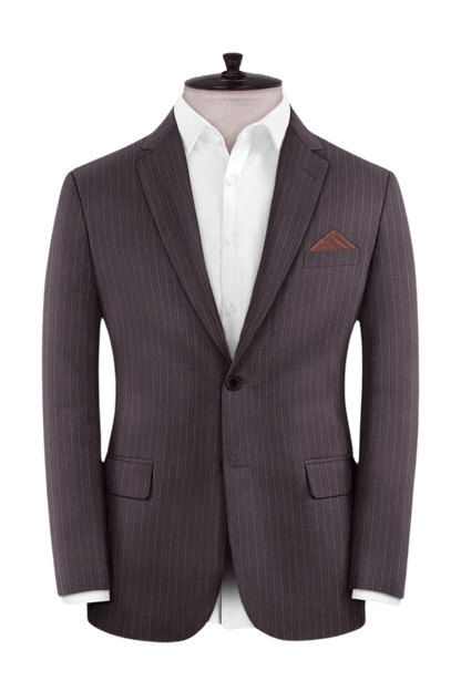 Purple Pinstripe Wool Notch Lapel Suit