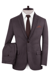 Purple Pinstripe Wool Notch Lapel Suit