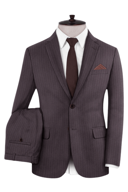 Purple Pinstripe Wool Notch Lapel Suit