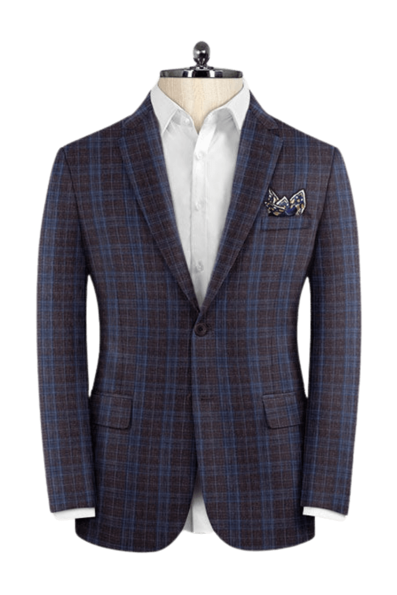 Purple Plaid 2-Button Wool Suit