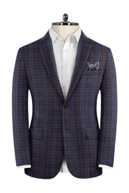 Purple Plaid 2-Button Wool Suit