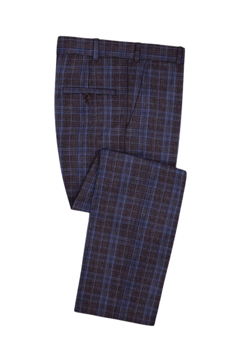 Purple Plaid 2-Button Wool Suit