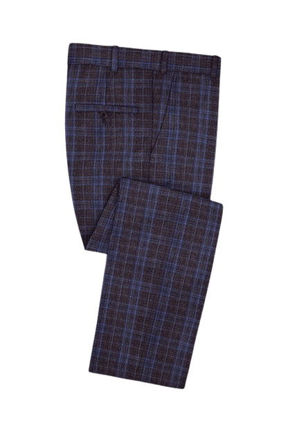 Purple Plaid 2-Button Wool Suit