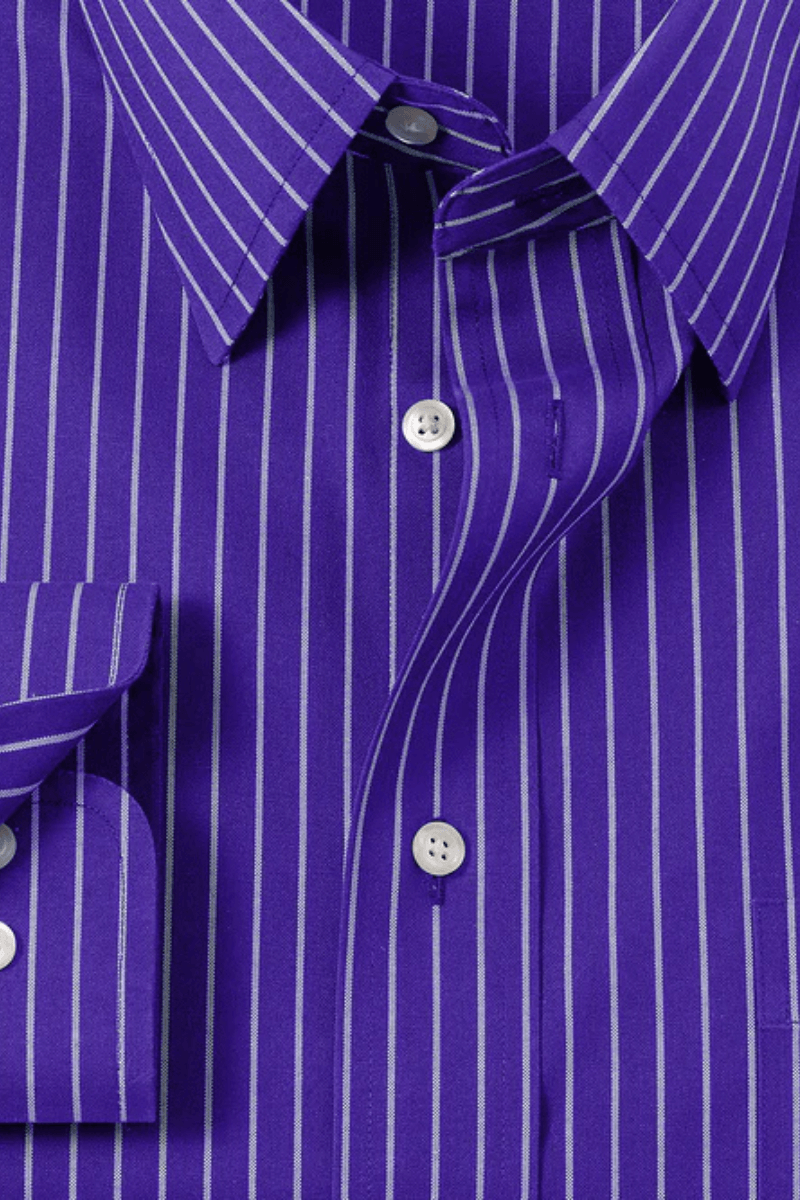 Purple Stretch Non-Iron Stripe Formal Shirt