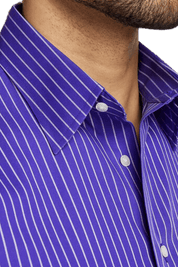 Purple Stretch Non-Iron Stripe Formal Shirt