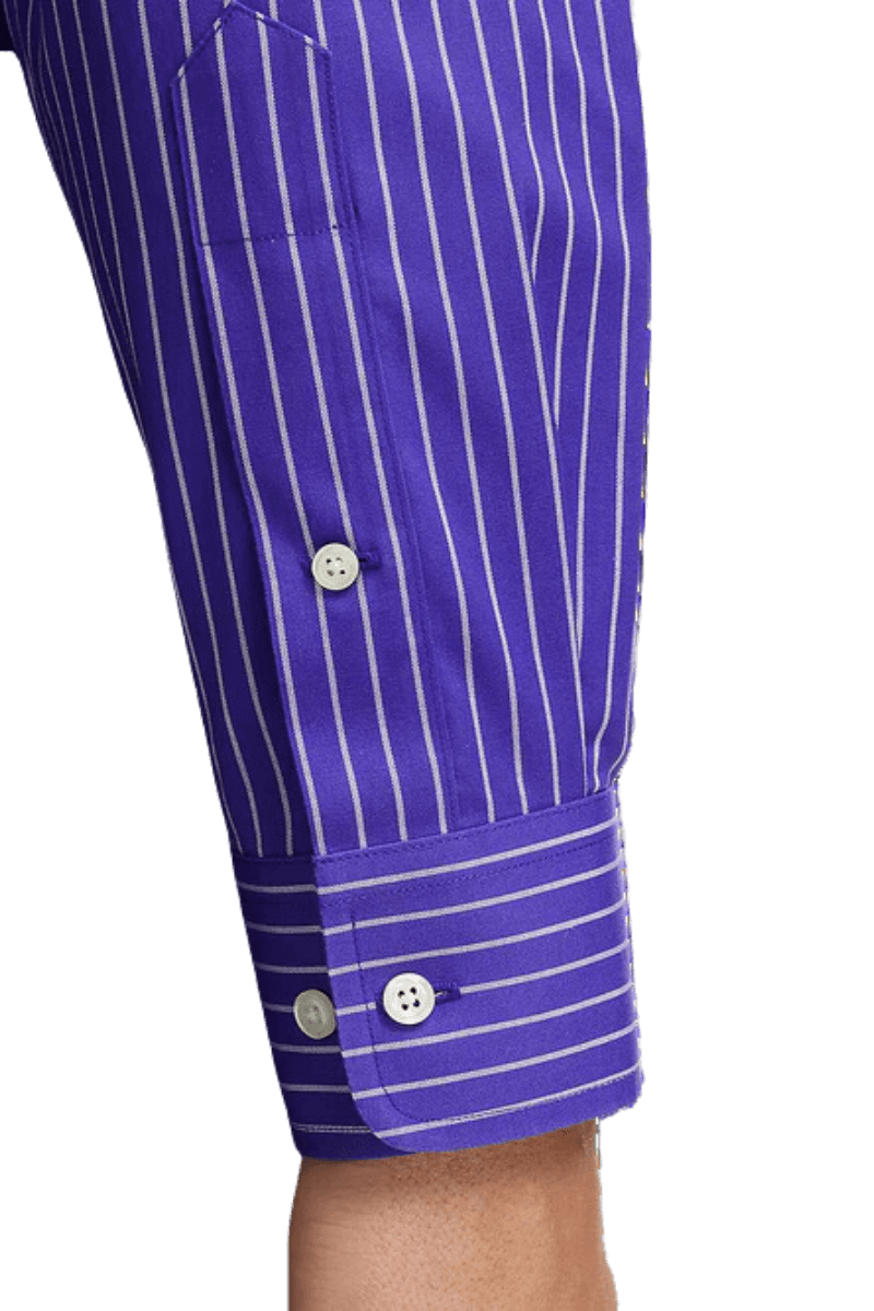 Purple Stretch Non-Iron Stripe Formal Shirt