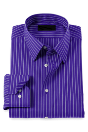 Purple Stretch Non-Iron Stripe Formal Shirt