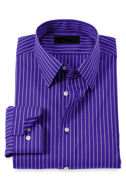 Purple Stretch Non-Iron Stripe Formal Shirt