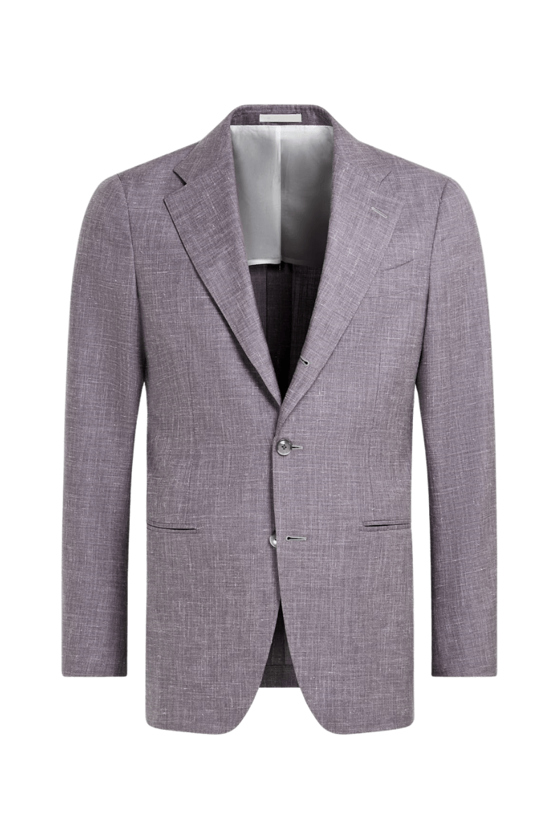 Purple Wool Single Breasted 3-Piece Suit