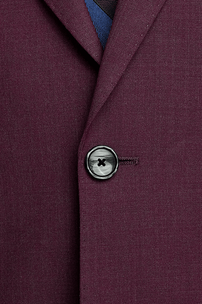 Purple Wool Stretch Peak Lapel Suit Jacket