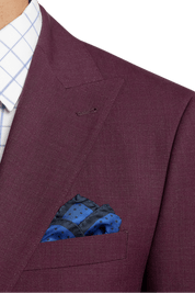 Chaqueta de traje de lana elástica con solapa de pico en color morado