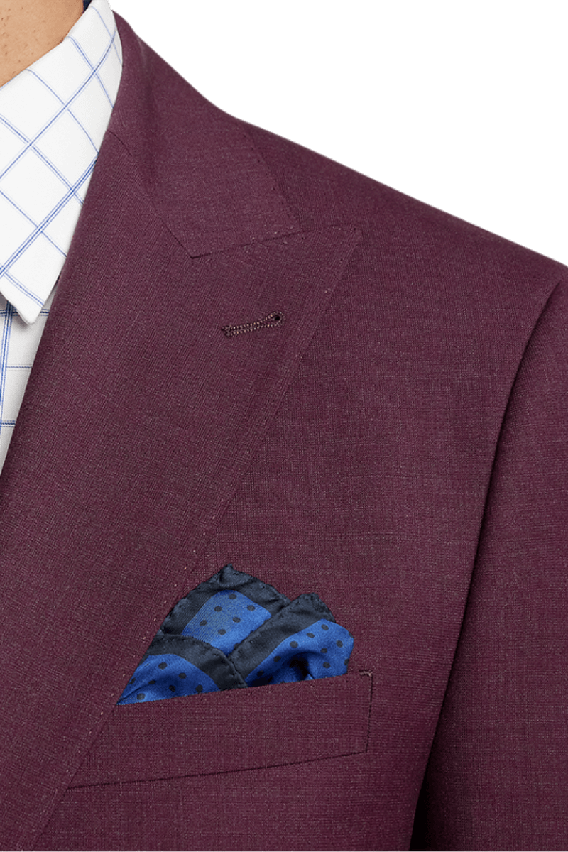 Purple Wool Stretch Peak Lapel Suit Jacket