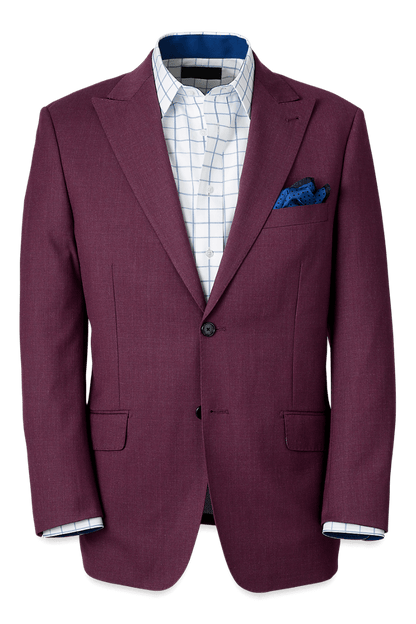 Purple Wool Stretch Peak Lapel Suit Jacket