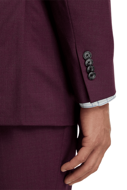 Purple Wool Stretch Peak Lapel Suit Jacket