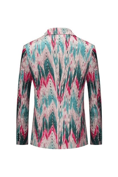 Chaqueta de corte moderno con botonadura sencilla y un botón de arcoíris