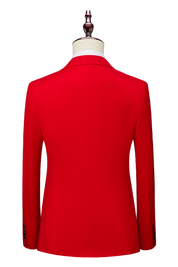 Red 2-Button Flexible Waistband Modern Fit Suit