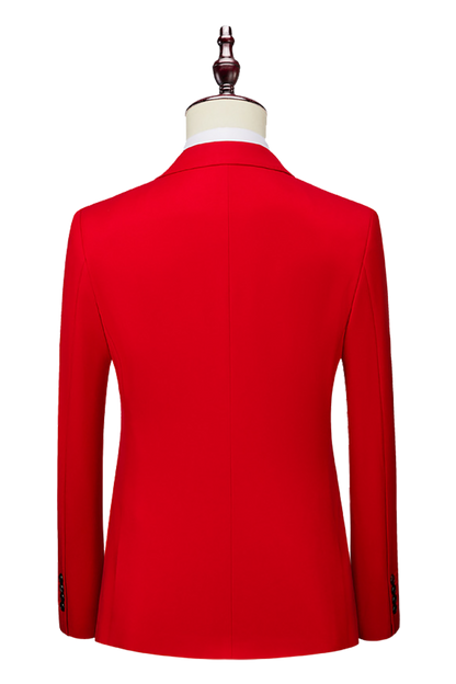 Costume rouge coupe moderne à 2 boutons avec ceinture flexible