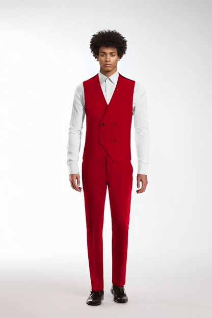 Red Double Breasted 3-Piece Suit