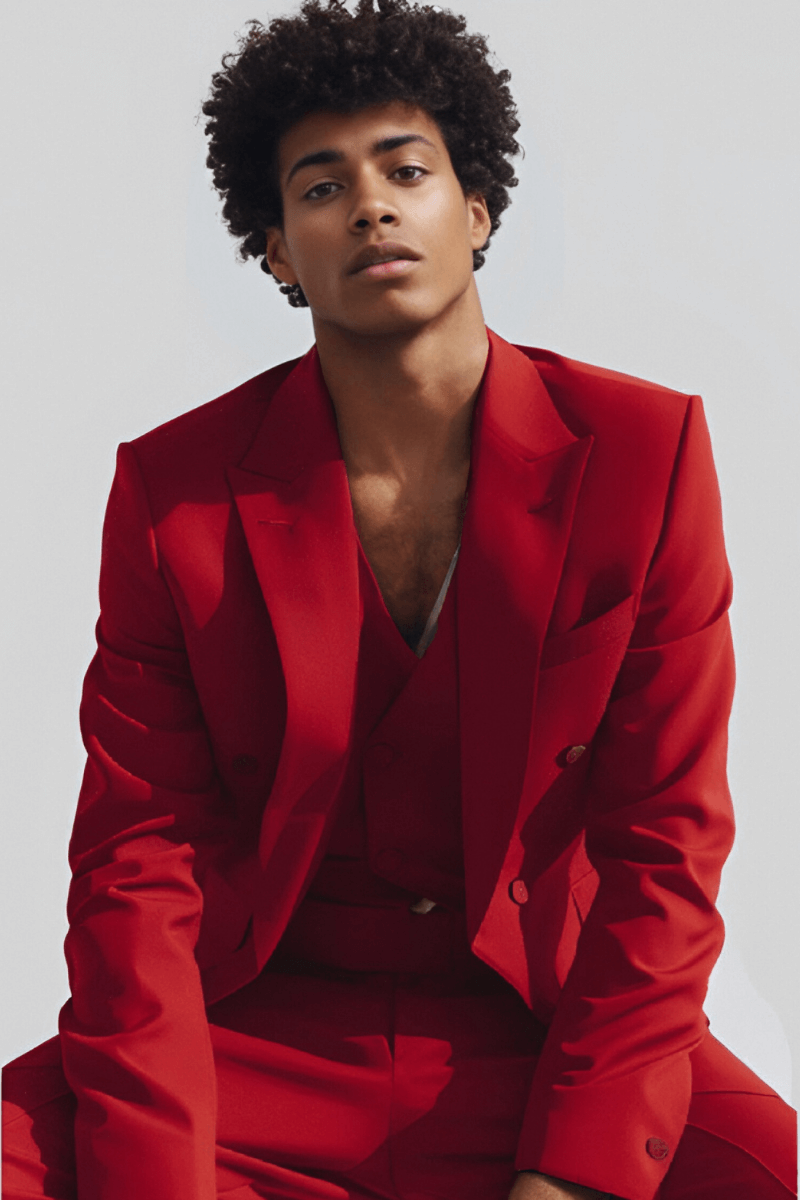 Red Double Breasted 3-Piece Suit