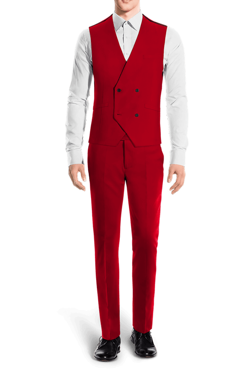 Red Double Breasted 3-Piece Suit