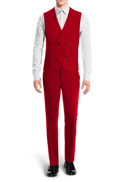 Red Double Breasted 3-Piece Suit