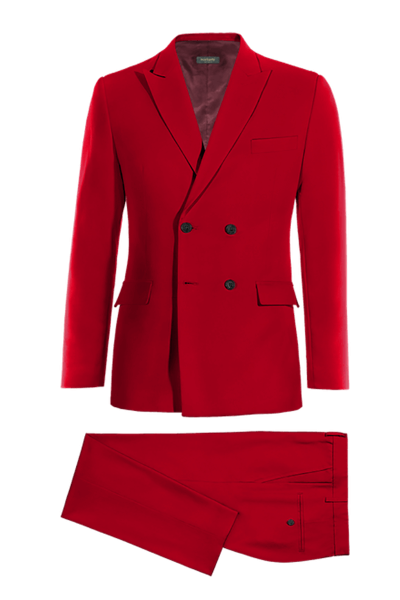 Red Double Breasted 3-Piece Suit