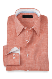 Red Non-Iron Linen Dres Shirt