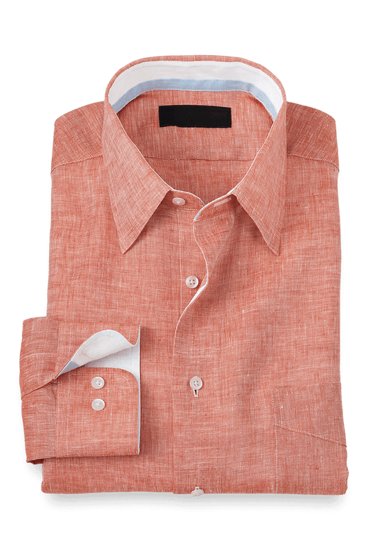 Red Non-Iron Linen Dres Shirt