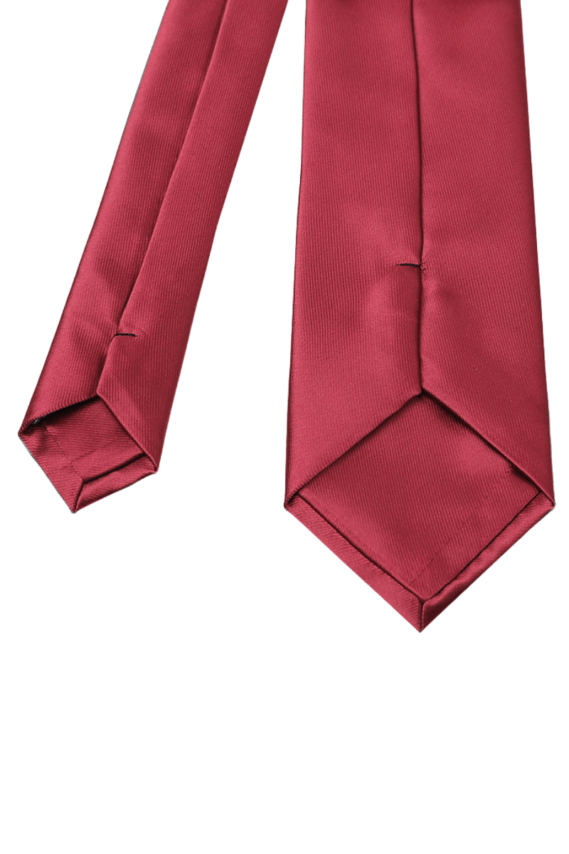 Red Smooth Satin Solid Tie