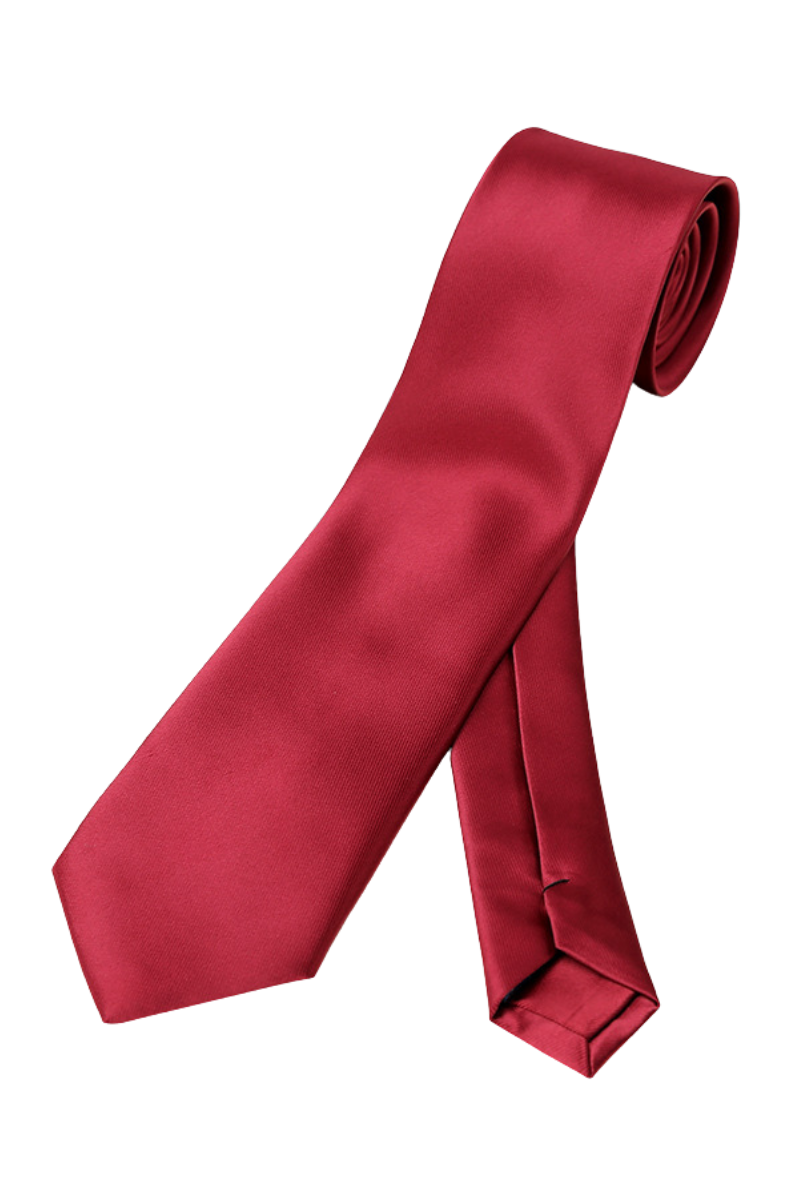 Red Smooth Satin Solid Tie