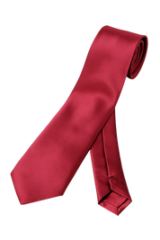 Red Smooth Satin Solid Tie