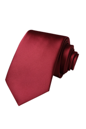 Red Smooth Satin Solid Tie