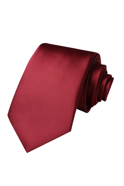 Cravate unie en satin lisse rouge 