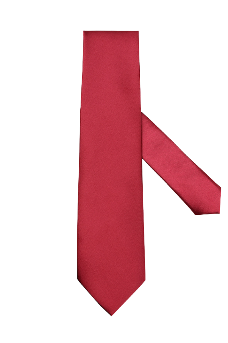 Red Smooth Satin Solid Tie