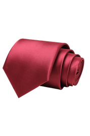 Red Smooth Satin Solid Tie