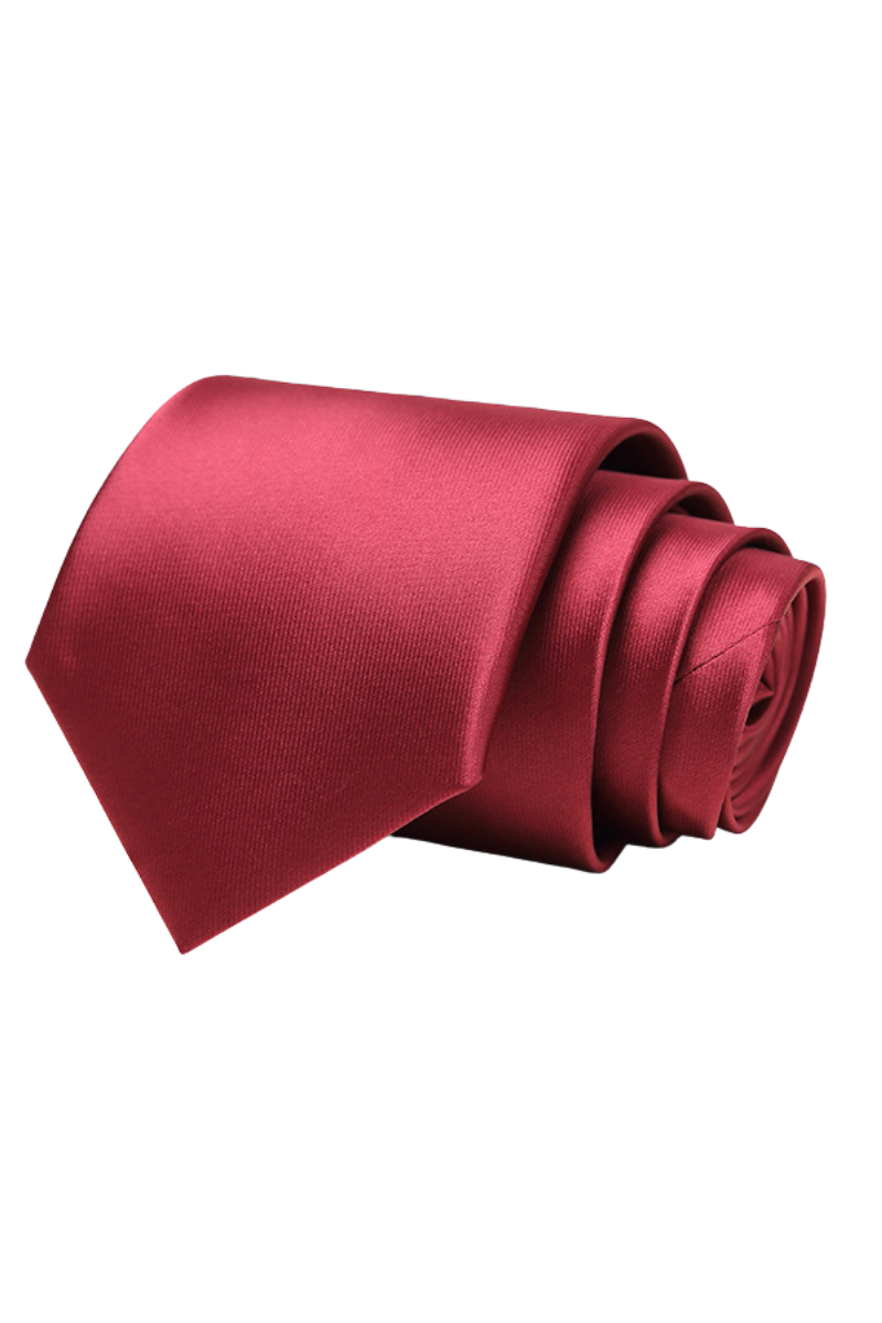 Cravate unie en satin lisse rouge 