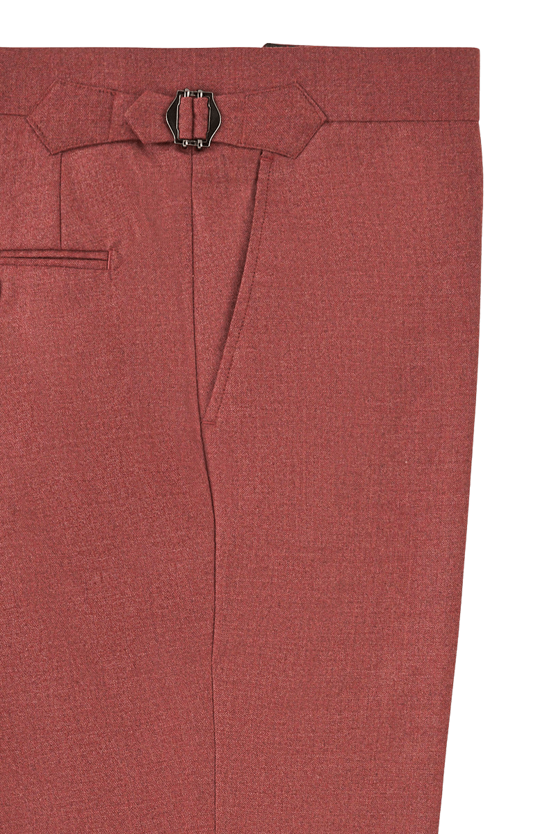 Red Twill 2-Button Suit