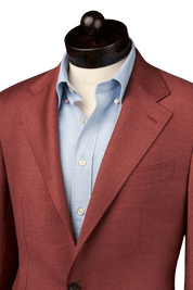 Red Twill 2-Button Suit