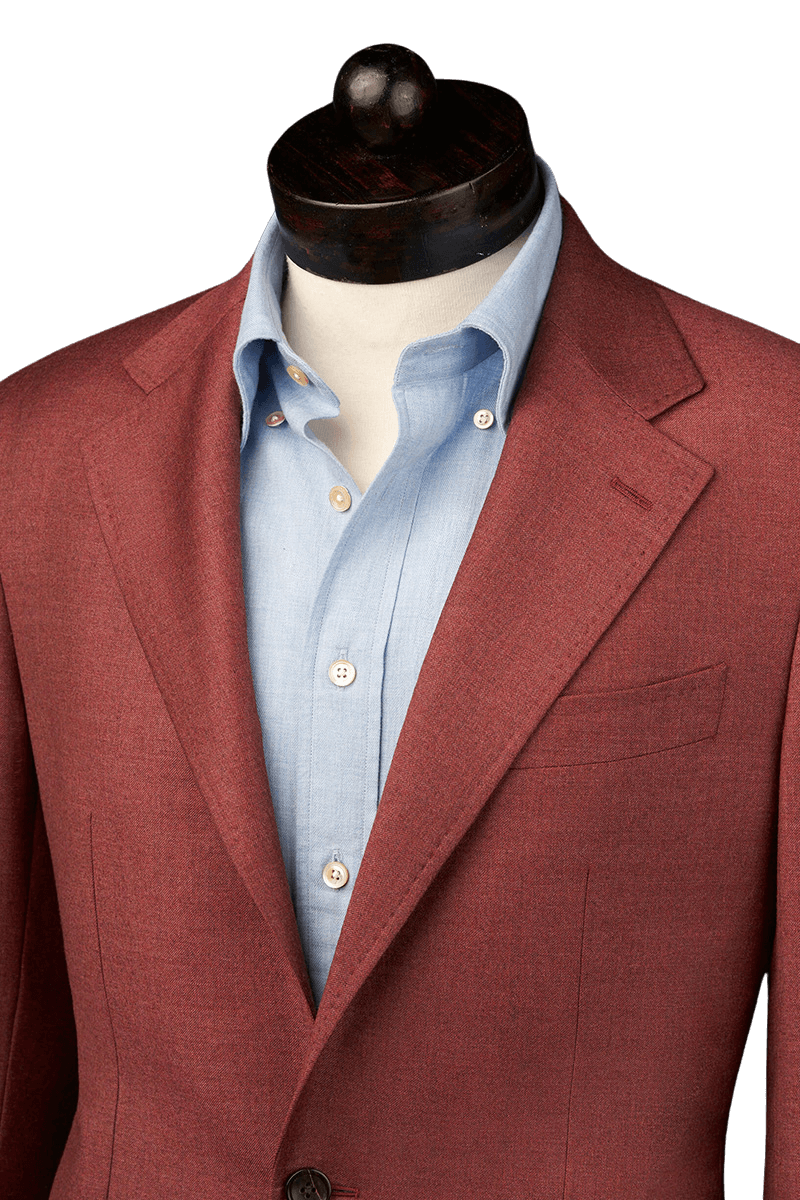 Red Twill 2-Button Suit