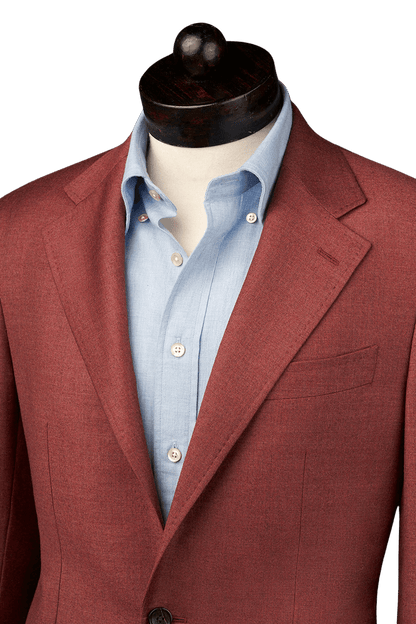 Red Twill 2-Button Suit